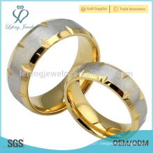 Fashion gold and silver engagement ring,engravable promise rings for couples